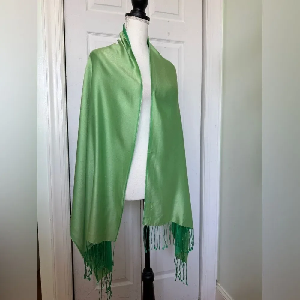 Forest and Emerald Luxury Green Silk Scarf